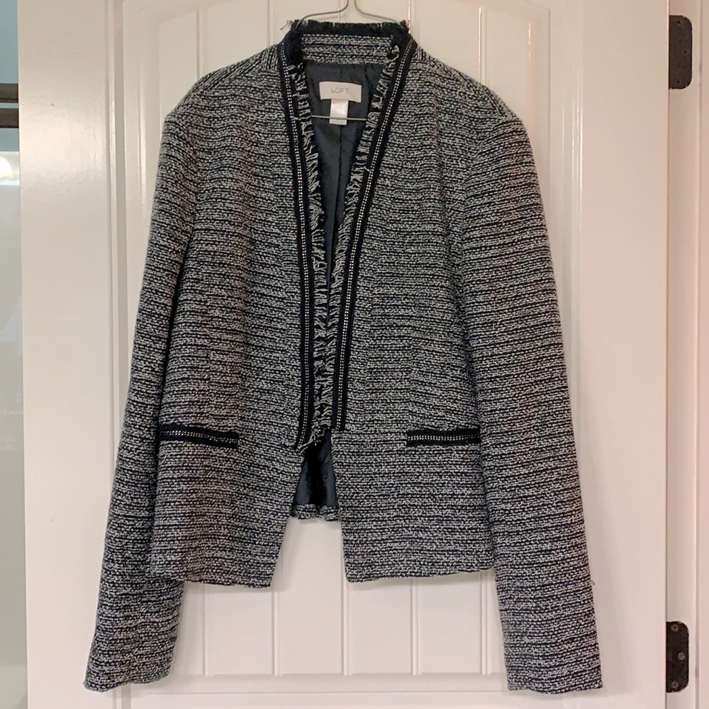 Loft M black/white tweed suit jacket